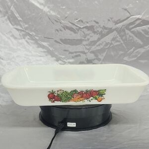 Glassbake J263 Garden Vegetables Lasagna Baking Dish Vintage